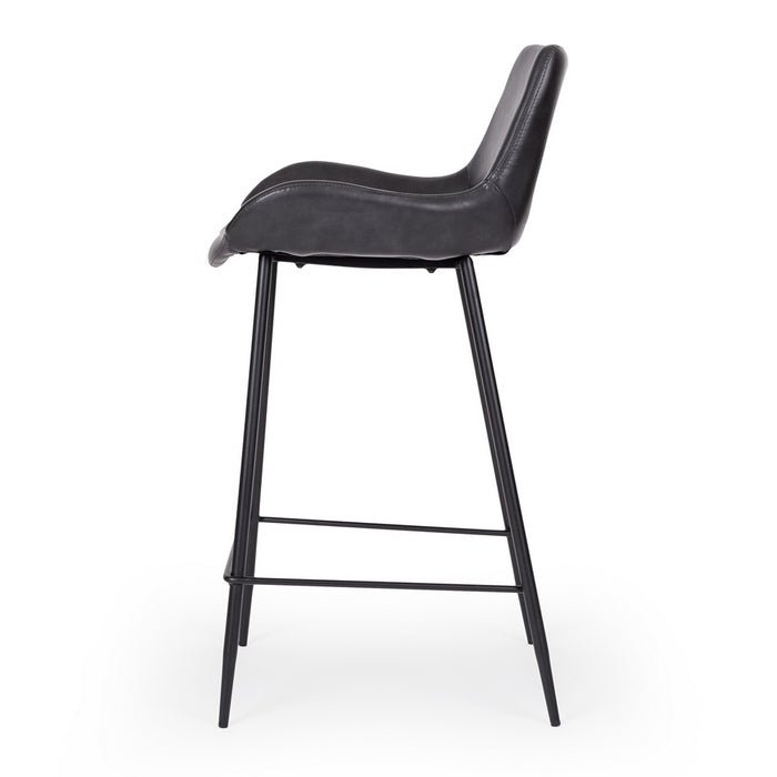 Vintage Barstool PU - Black - Paulas Home & Living