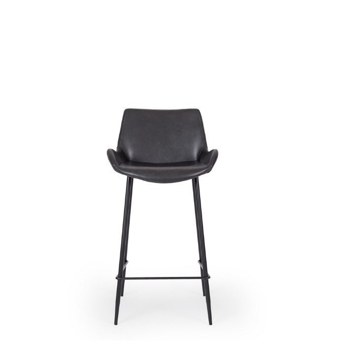 Vintage Barstool PU - Black - Paulas Home & Living