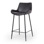 Vintage Barstool PU - Black - Paulas Home & Living