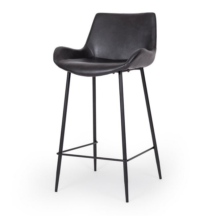 Vintage Barstool PU - Black - Paulas Home & Living