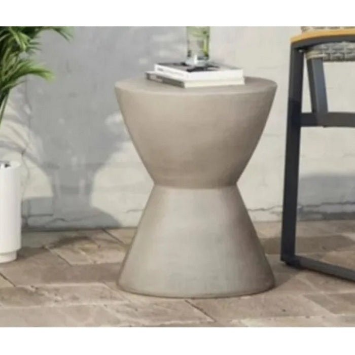 Westside Round Accent Table - Stone Fibre Cement - Paulas Home & Living