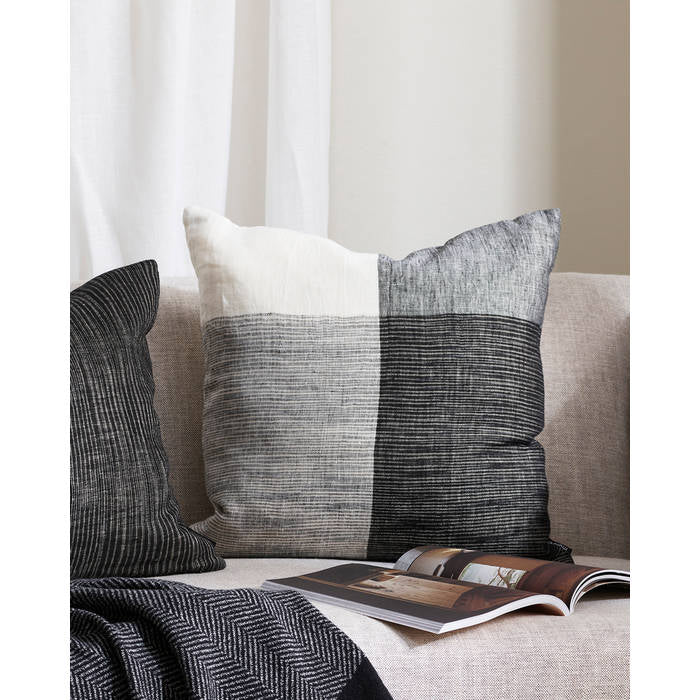 Wilson Black/Ecru Cushion (Linen/Cotton) - Paulas Home & Living