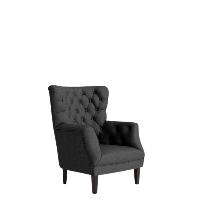 Wingback Occasional Chair – Charcoal Fabric - Paulas Home & Living