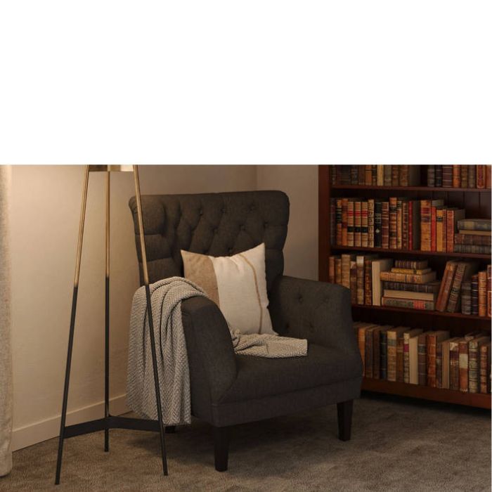 Wingback Occasional Chair – Charcoal Fabric - Paulas Home & Living