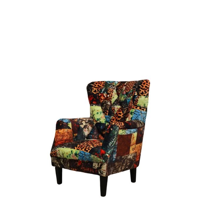 Wingback Occasional Chair – Digit Print fabric - Paulas Home & Living