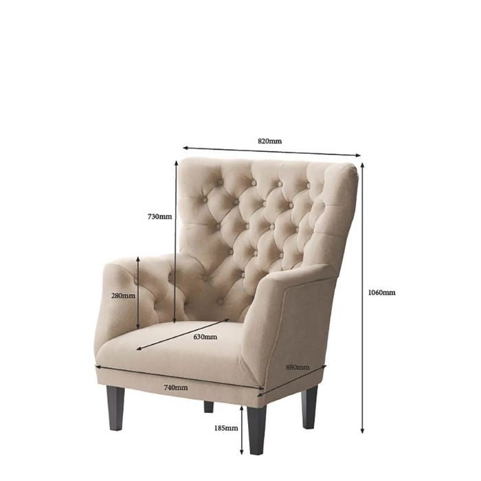 Wingback Occasional Chair – Digit Print fabric - Paulas Home & Living