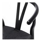 Wishbone Dining Chair - Black with Black seat - crafted in OAK - Paulas Home & Living