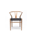 Wishbone Dining Chair - Natural with Black Seat - crafted in OAK - Paulas Home & Living