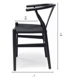 Wishbone Dining Chair - Natural with Black Seat - crafted in OAK - Paulas Home & Living