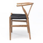 Wishbone Dining Chair - Natural with Black Seat - crafted in OAK - Paulas Home & Living