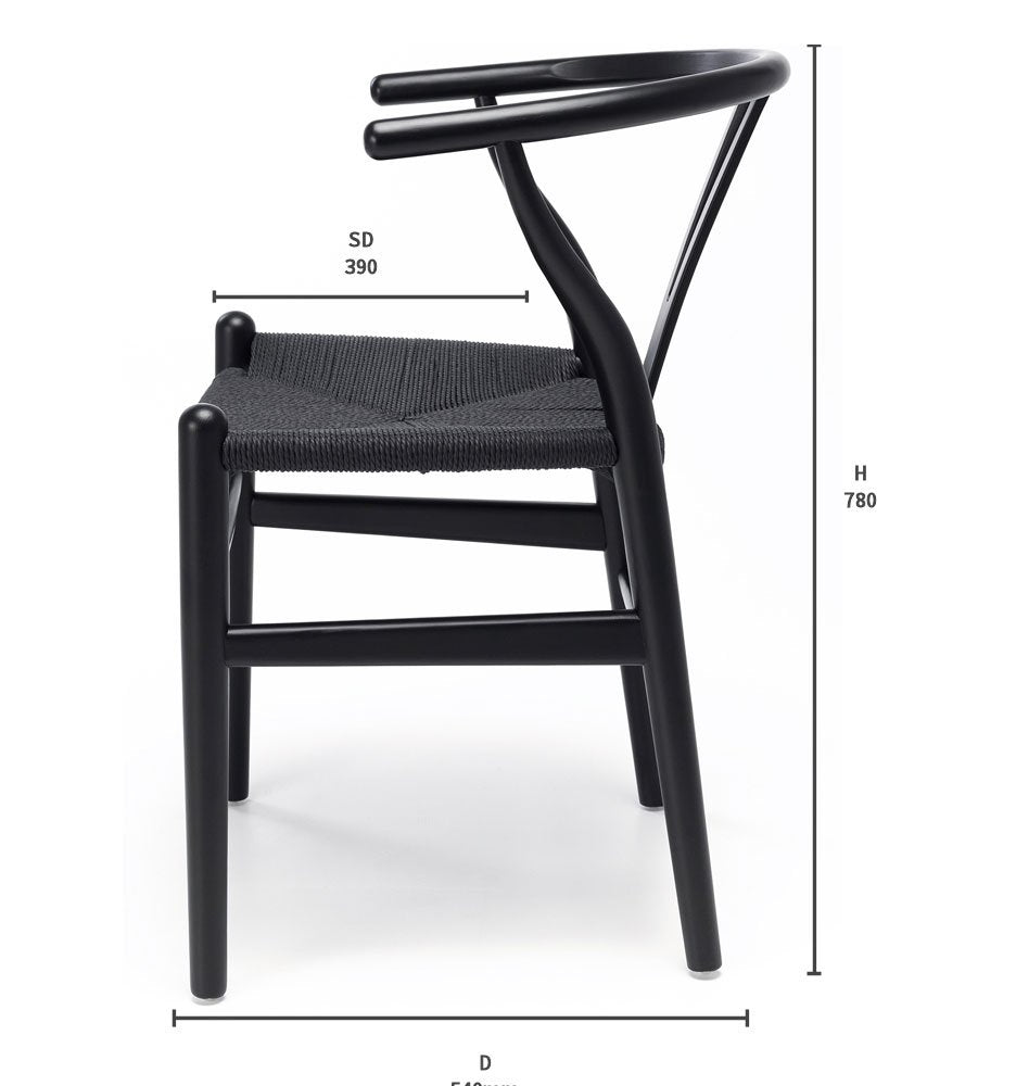 Wishbone Dining Chair - Natural with Natural Seat - crafted in OAK - Paulas Home & Living