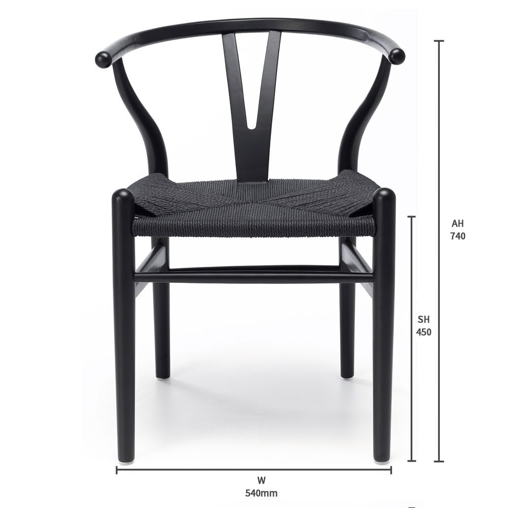 Wishbone Dining Chair - Natural with Natural Seat - crafted in OAK - Paulas Home & Living