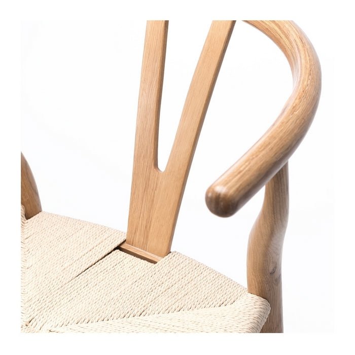 Wishbone Dining Chair - Natural with Natural Seat - crafted in OAK - Paulas Home & Living