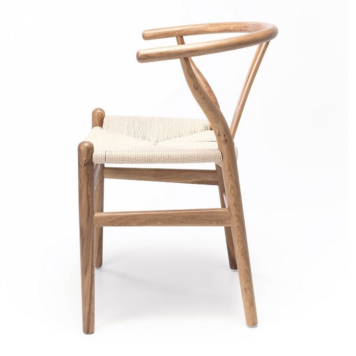 Wishbone Dining Chair - Natural with Natural Seat - crafted in OAK - Paulas Home & Living