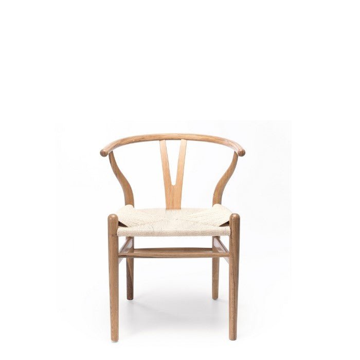 Wishbone Dining Chair - Natural with Natural Seat - crafted in OAK - Paulas Home & Living