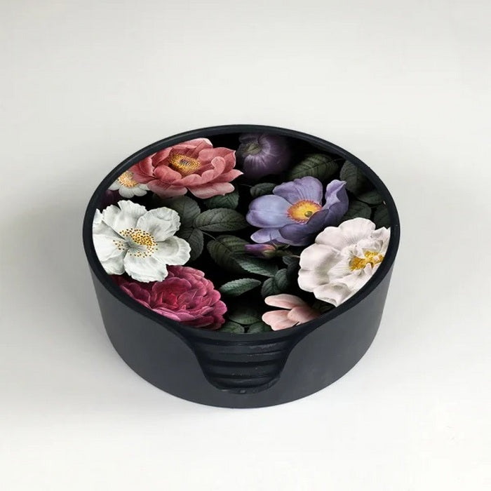 Flowers Coaster Set - Glass