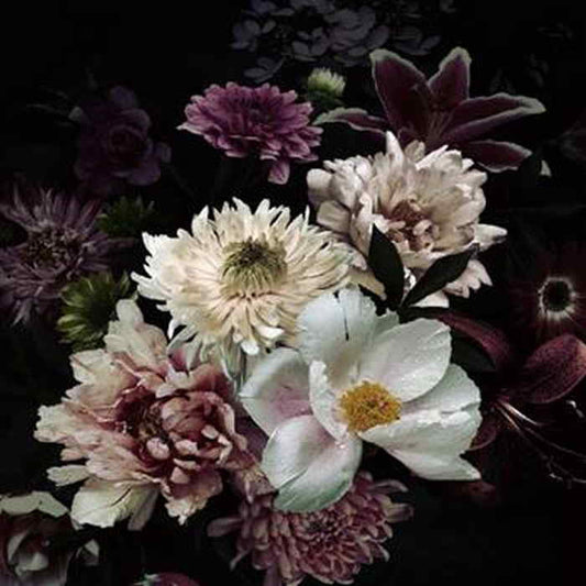 Vintage Flowers Tempered Glass Art