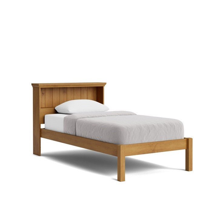 Adventure Slatframe Bed - Low Foot with Headend shelf - Single to King Single - Paulas Home & Living