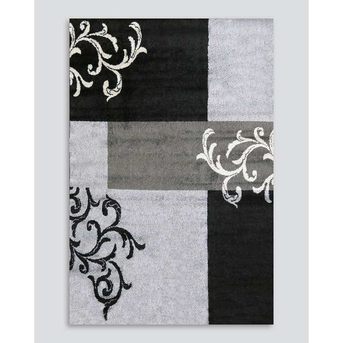Alyssa Floor Rug - Black/Grey Multi (100% Polypropylene) - Paulas Home & Living