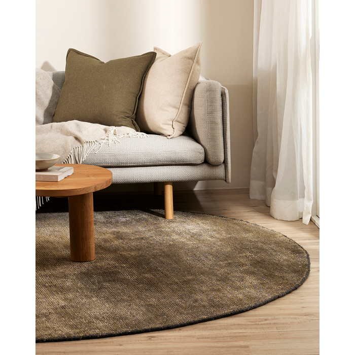 Anchorage Floor Round Rug - Gravel (Jute/Bamboo Silk) - Paulas Home & Living