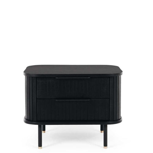 Anders Bedside Cabinet - 2 Drawer (Black Oak) - Paulas Home & Living
