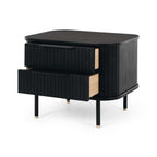 Anders Bedside Cabinet - 2 Drawer (Black Oak) - Paulas Home & Living