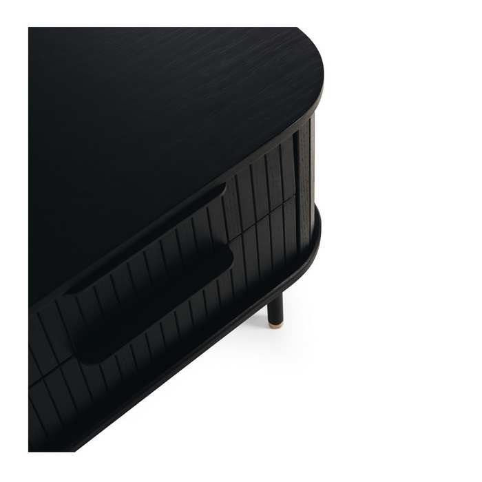 Anders Bedside Cabinet - 2 Drawer (Black Oak) - Paulas Home & Living