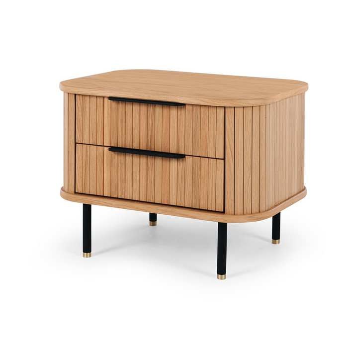 Anders Bedside Cabinet - 2 Drawer (Natural Oak) - Paulas Home & Living