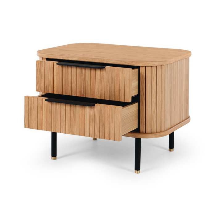 Anders Bedside Cabinet - 2 Drawer (Natural Oak) - Paulas Home & Living