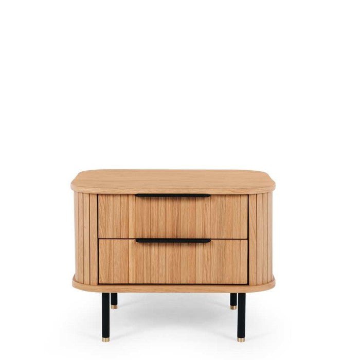 Anders Bedside Cabinet - 2 Drawer (Natural Oak) - Paulas Home & Living