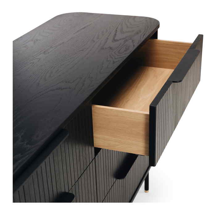 Anders Dresser - 6 Drawer (Black Oak) - Paulas Home & Living