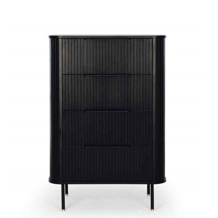 Anders Tallboy - 4 Drawer (Black Oak) - Paulas Home & Living