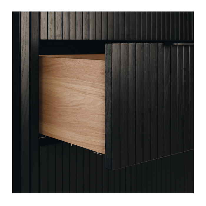 Anders Tallboy - 4 Drawer (Black Oak) - Paulas Home & Living