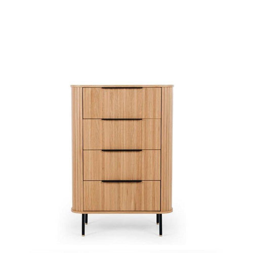 Anders Tallboy - 4 Drawer (Natural Oak) - Paulas Home & Living