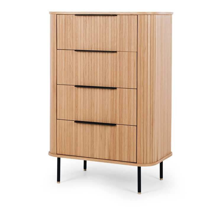 Anders Tallboy - 4 Drawer (Natural Oak) - Paulas Home & Living
