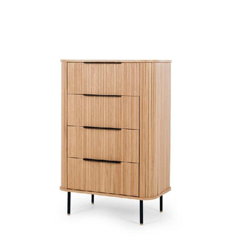 Anders Tallboy - 4 Drawer (Natural Oak) - Paulas Home & Living