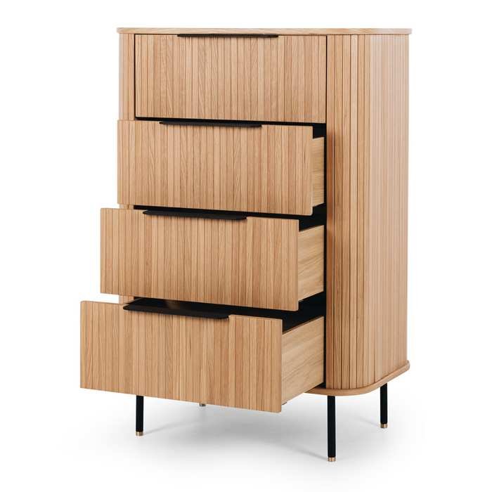 Anders Tallboy - 4 Drawer (Natural Oak) - Paulas Home & Living
