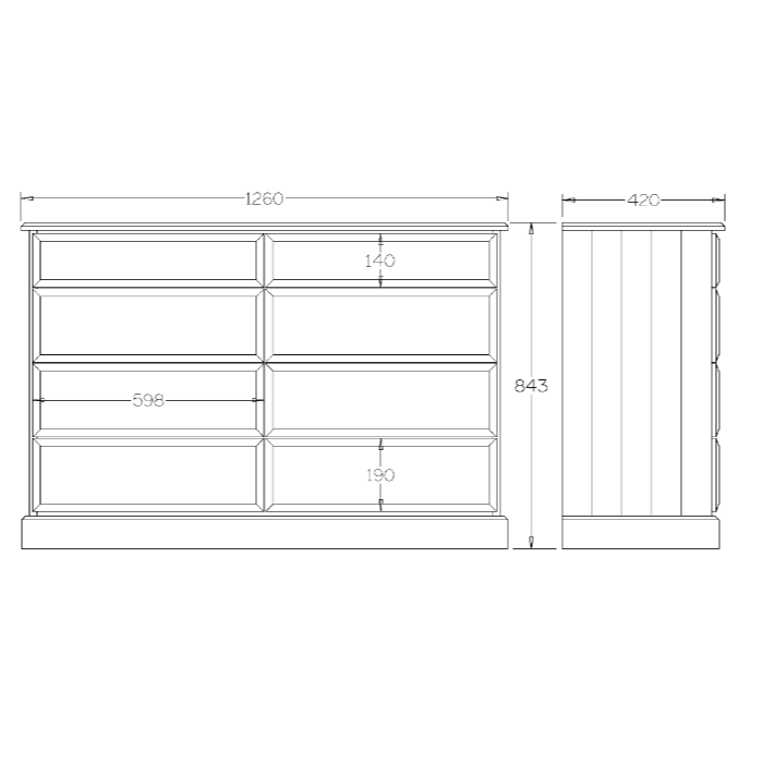 Andorra Lowboy 8 Drawer - Paulas Home & Living