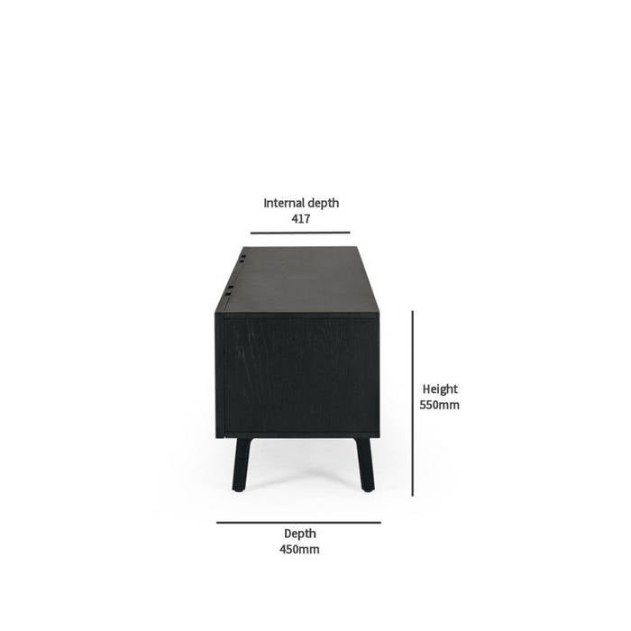 Arc TV Stand - Black Oak - Paulas Home & Living