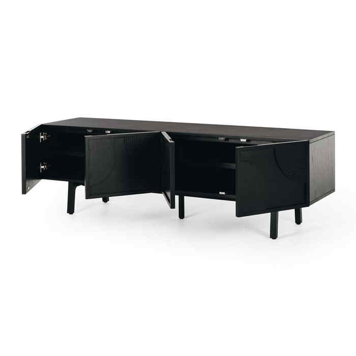 Arc TV Stand - Black Oak - Paulas Home & Living