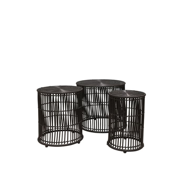 Arran Round Tables - Set of 3 - Black - Paulas Home & Living