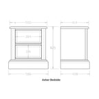 Asher Bedside 2 Drawer - Paulas Home & Living