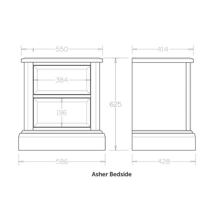 Asher Bedside 2 Drawer - Paulas Home & Living