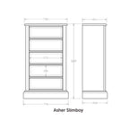 Asher Slimboy 5 Drawer - Paulas Home & Living