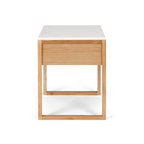 Avalon Natural Oak Side Table (Marble Top) - Paulas Home & Living