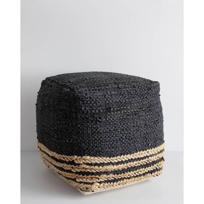 Bogota Ottoman - Black/Natural - Paulas Home & Living