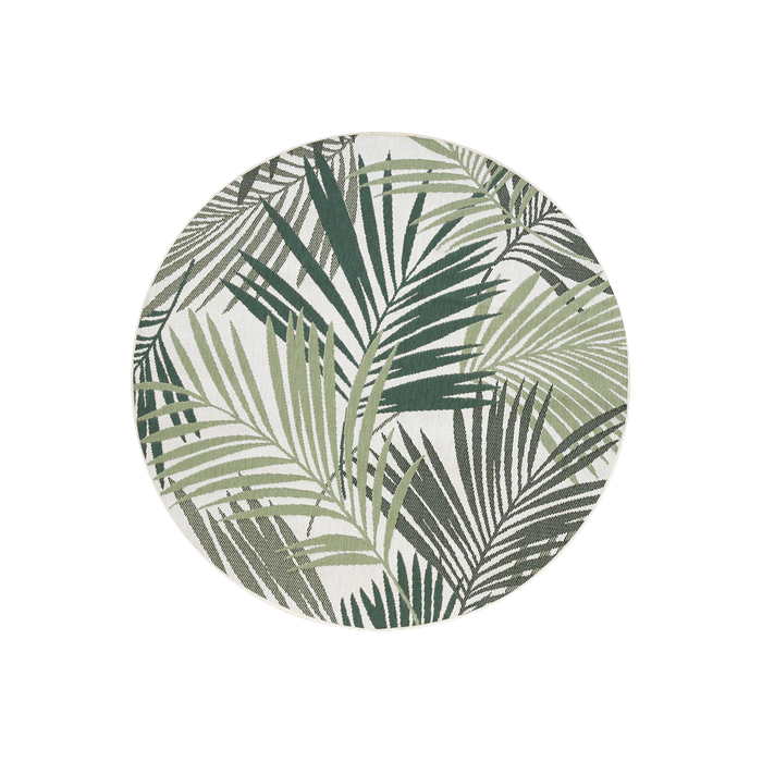 Canopy Outdoor Round Rug - Cream/Green - Paulas Home & Living