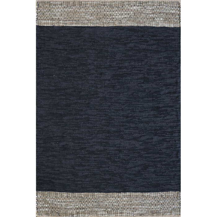 Caracas Floor Rug - Black/Saddle (100% Leather) - Paulas Home & Living