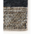 Caracas Floor Rug - Black/Saddle (100% Leather) - Paulas Home & Living