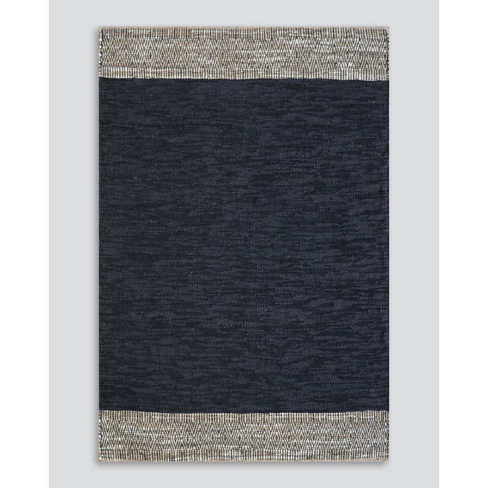 Caracas Floor Rug - Black/Saddle (100% Leather) - Paulas Home & Living